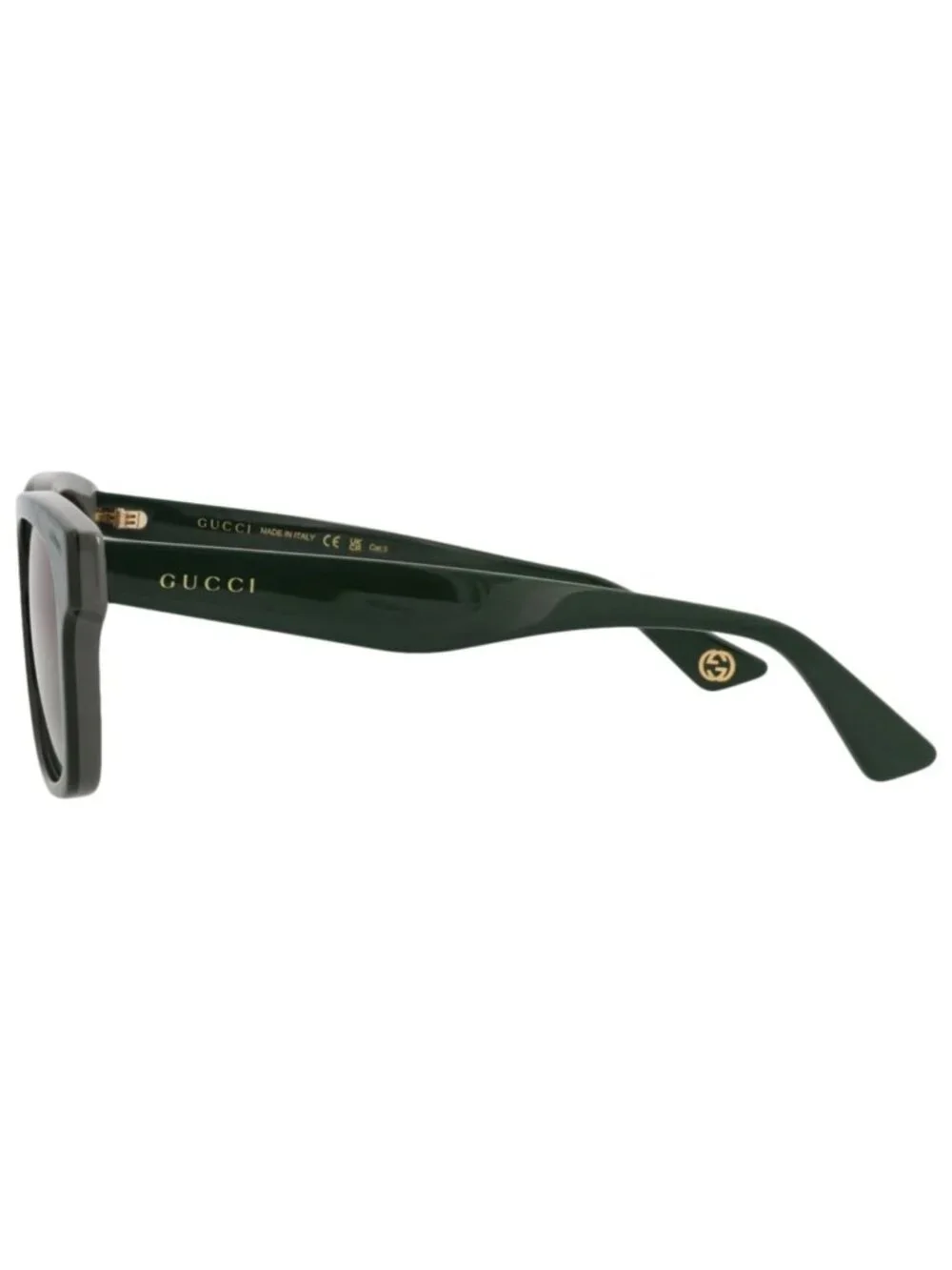 New Gucci Women's Sunglasses Square Rectangle Recycled Acetate Frame Mens Green